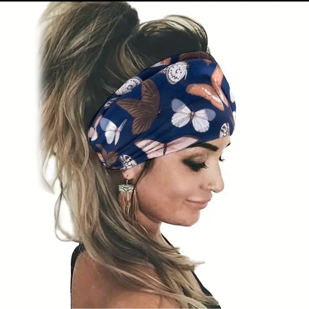 Butterfly Print Bandeau Headband